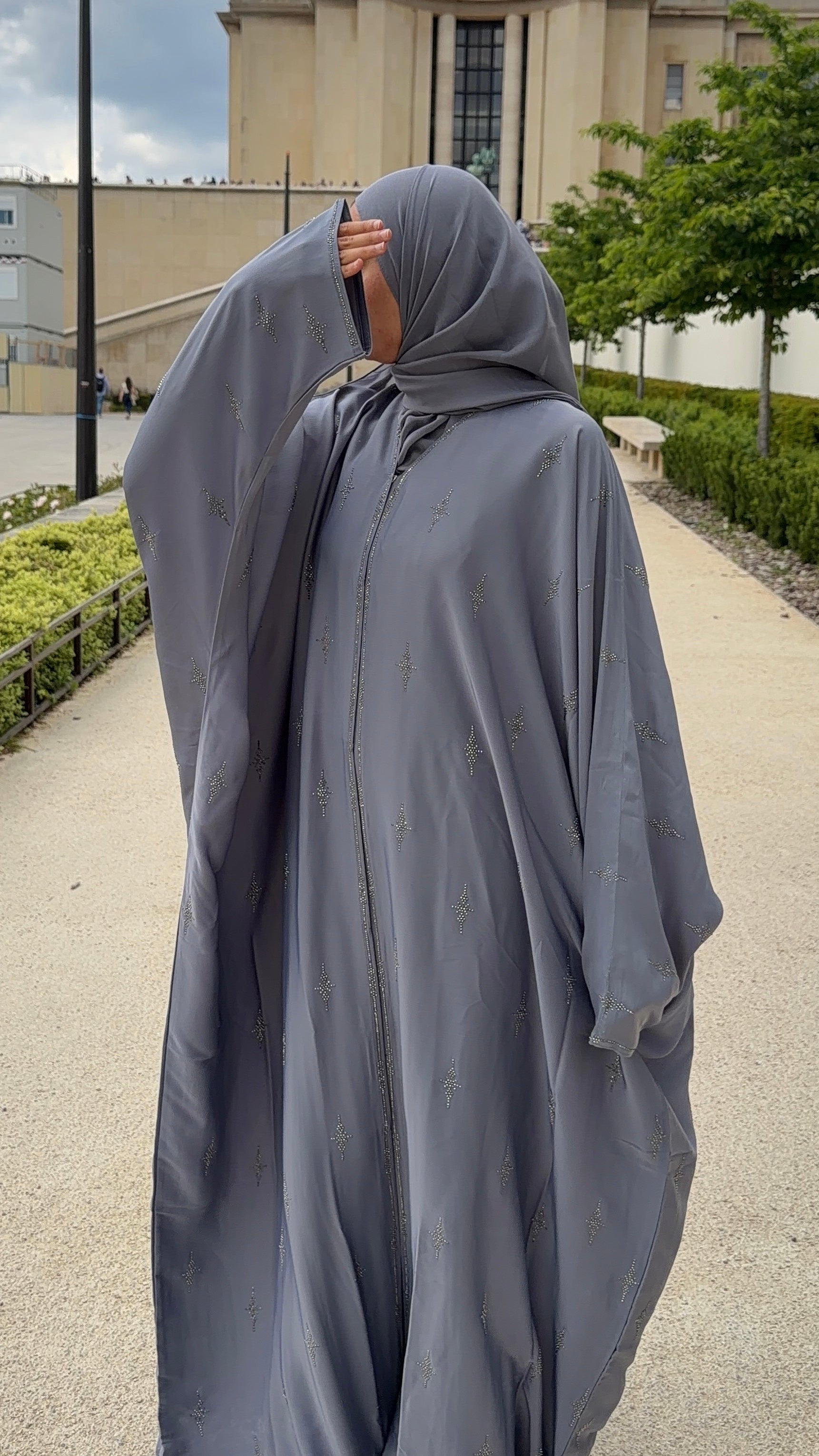 Abaya Asma - Gris perle
