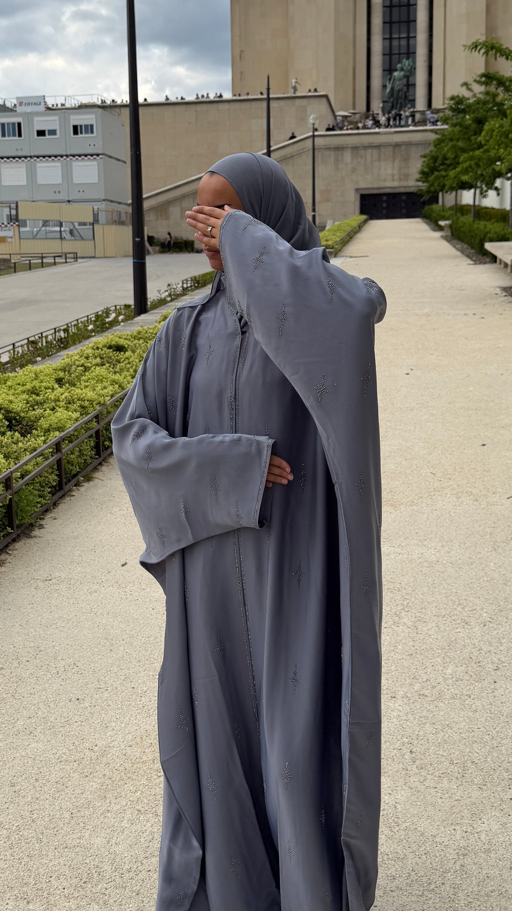 Abaya Asma - Gris perle