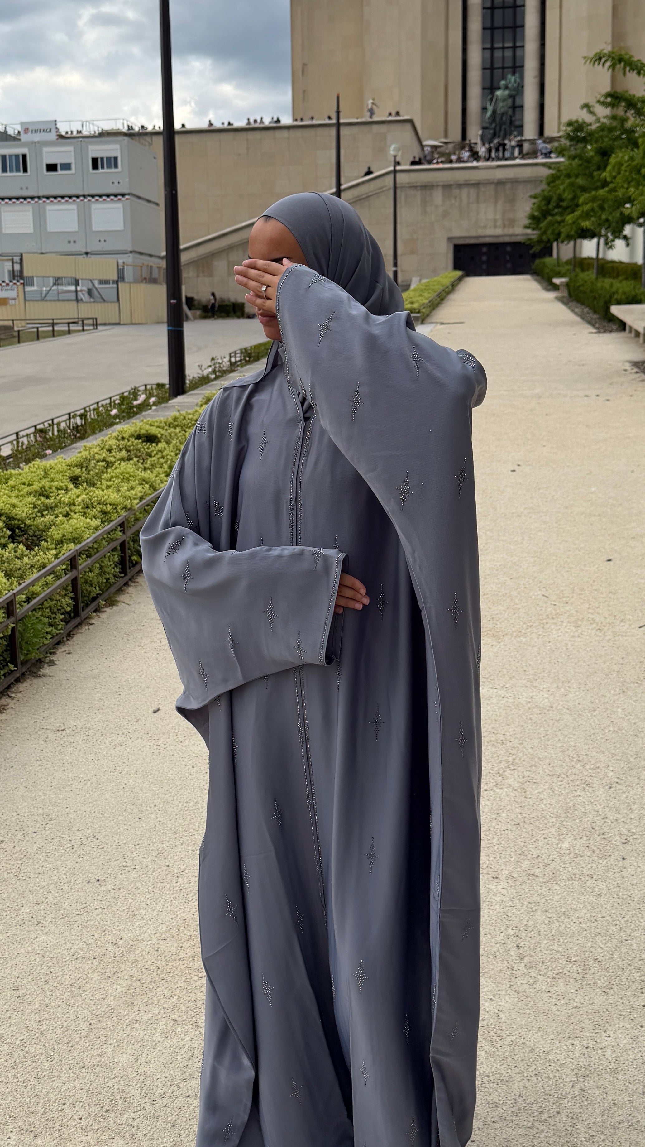 Abaya Asma - Gris perle