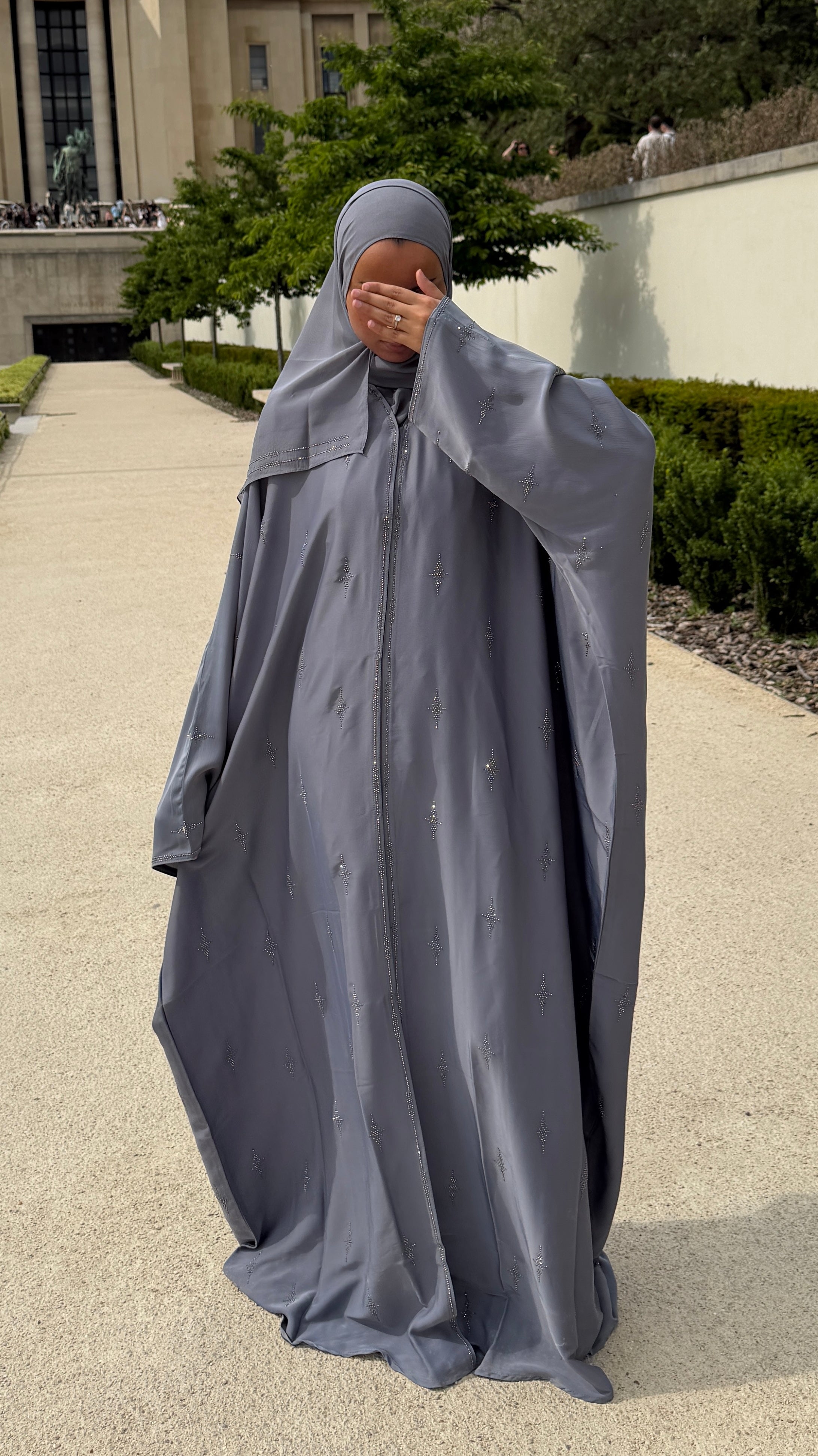 Abaya Asma - Gris perle